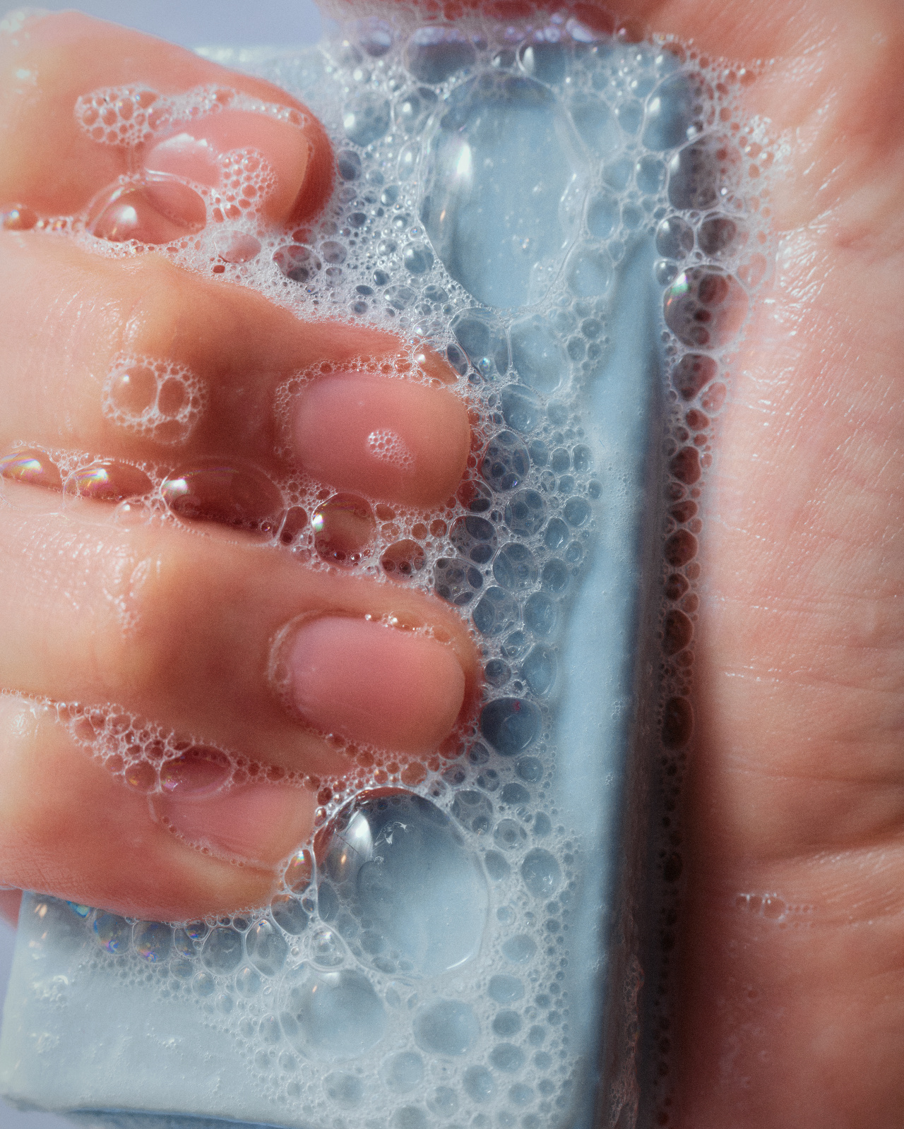 Hand cleaning with suds