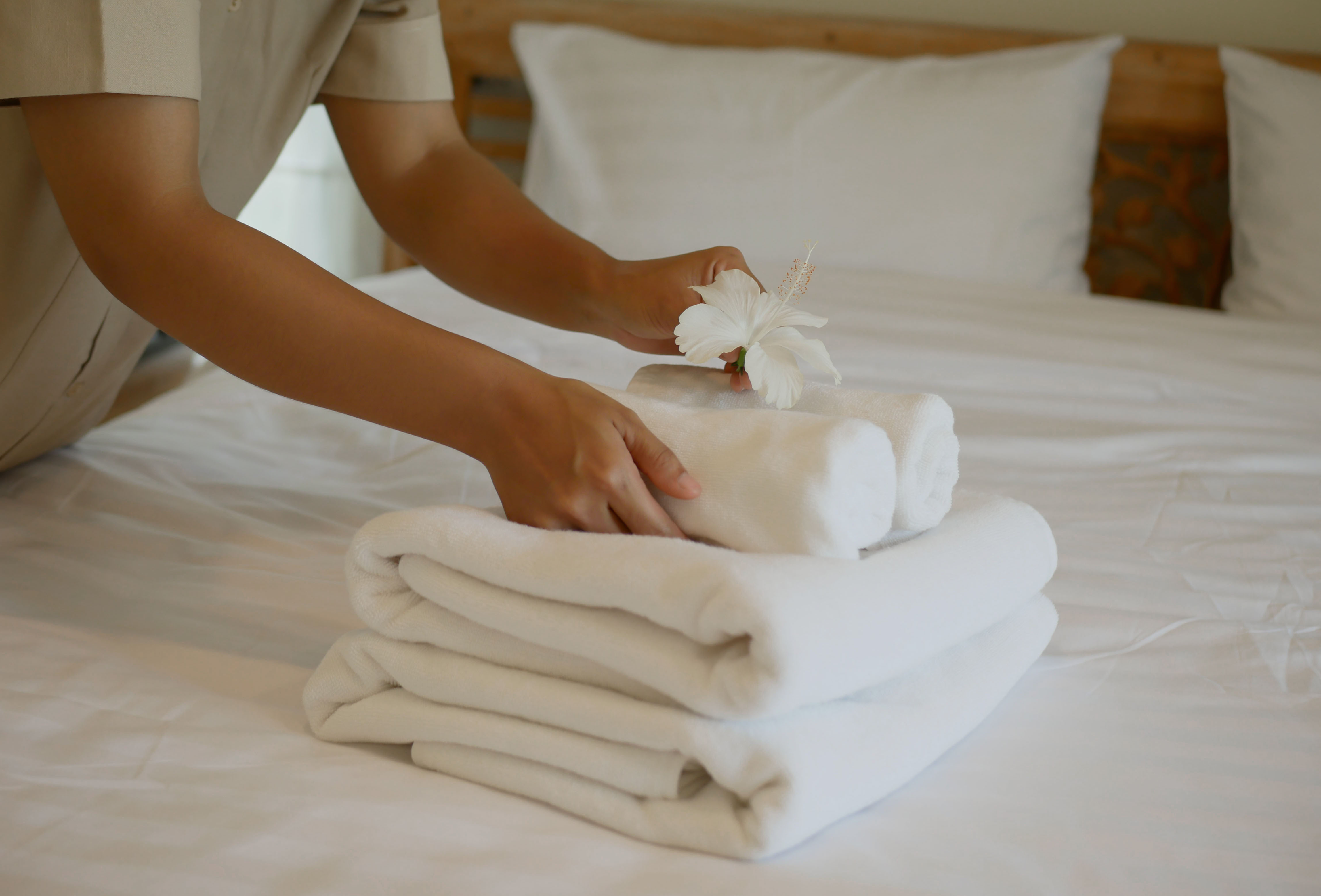 Freshly folded linens